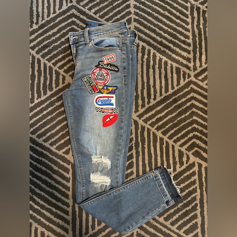STS Blue Skinny Jeans with Patches